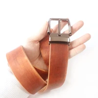 yltei men vegetable tanned leather pure handmade brown businessleisure beltreal cowhide gray matte pin buckle wide waistband