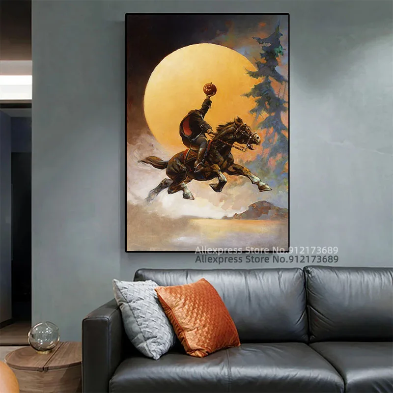 Безголовый фантазийный абстрактный постер Horseman декоративные картины настенное