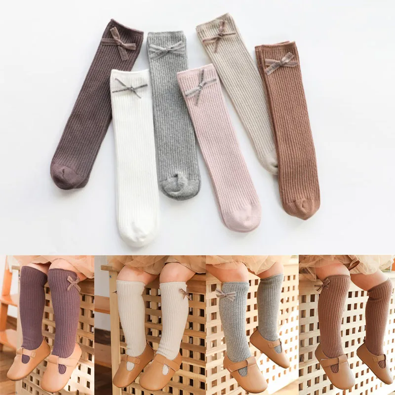 

New Girls Socks Toddlers Knee High Socking Soft Cotton Socks Children Socks Cotton Baby Kids Girl Socking 1-8 Year Child