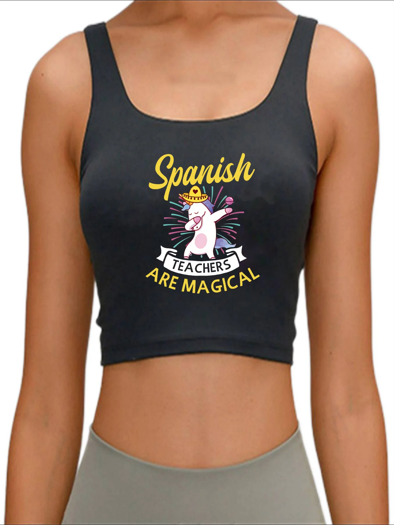 

Teacher magic printed shirt, sports vest, yoga