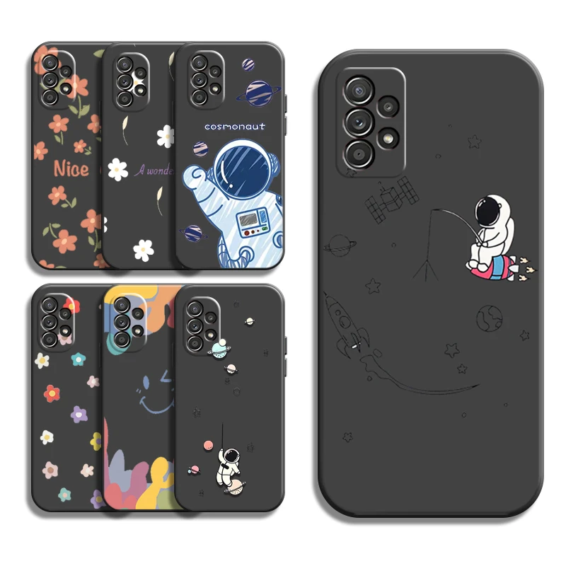 

Flower Astronaut Funda Phone Cases For Samsung Galaxy A31 A32 A51 A71 A52 A72 4G 5G A11 A21S A20 A22 4G Carcasa Coque Soft TPU