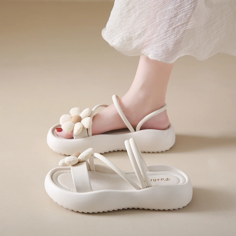 Женские летние сандалии CRLAYDK на платформе пляжные шлепанцы с открытым носком для