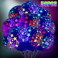 50pcs 12 in fluorescent balloon dots love heart star latex balloons happy birthday wedding party decorations children gift