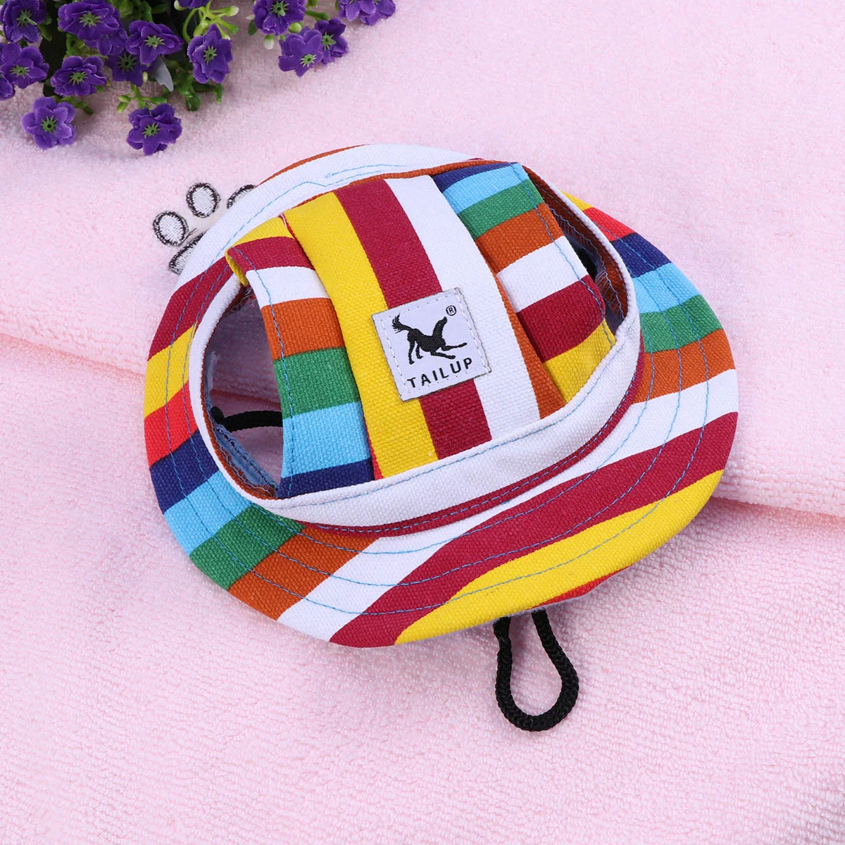 

1PC Dog Canvas Hat Practical Convenient Cap with Ear Holes Puppy Cap for Pets Small Dogs