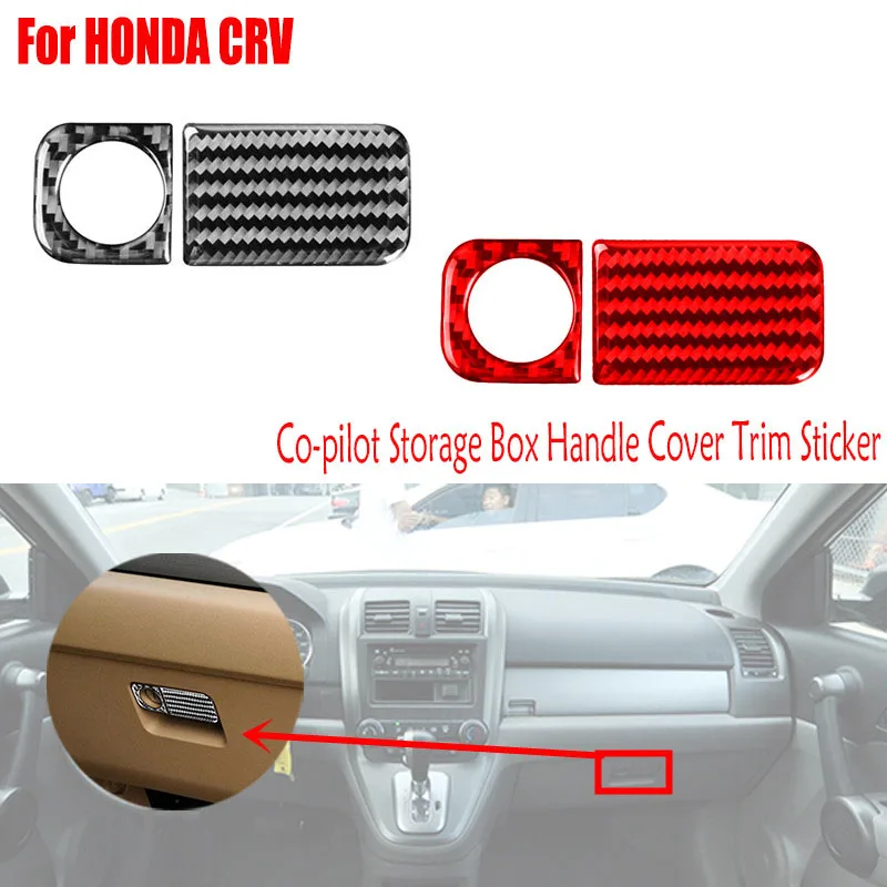 

Автомобильные аксессуары из настоящего углеродного волокна для Honda CRV 2007-2011, внутренние детали, коробочка для хранения, ручка, крышка, отделка, наклейка