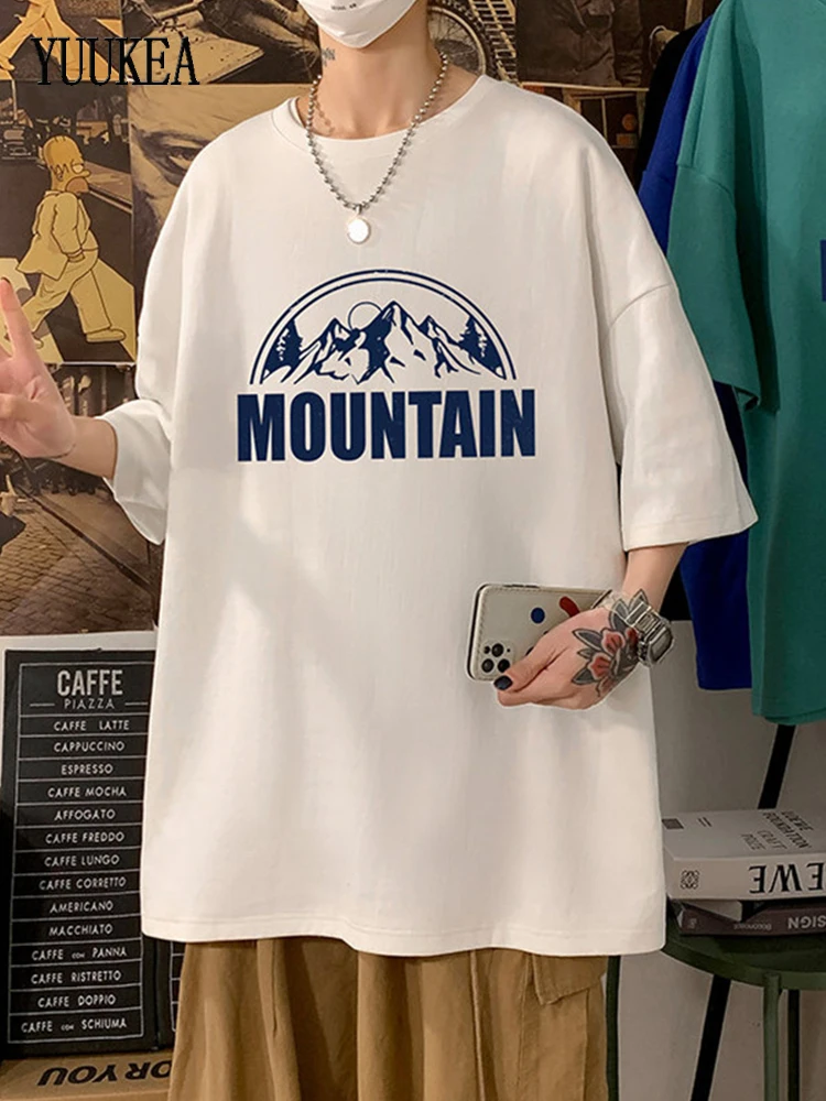 

YUUKEA Vintage Letter Graphic Printed T Shirts Male Casual Short Sleeve O Neck Tees Summer Oversized High Street Tops for Boys