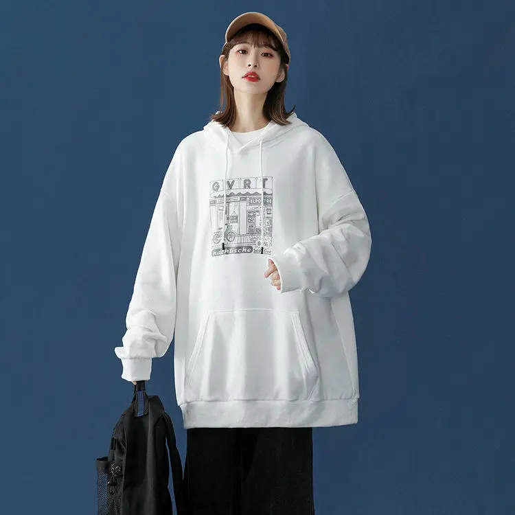 

Новинка 2021, свитер с капюшоном, женская тонкая свободная нишевая куртка в Корейском стиле для ранней весны и осени