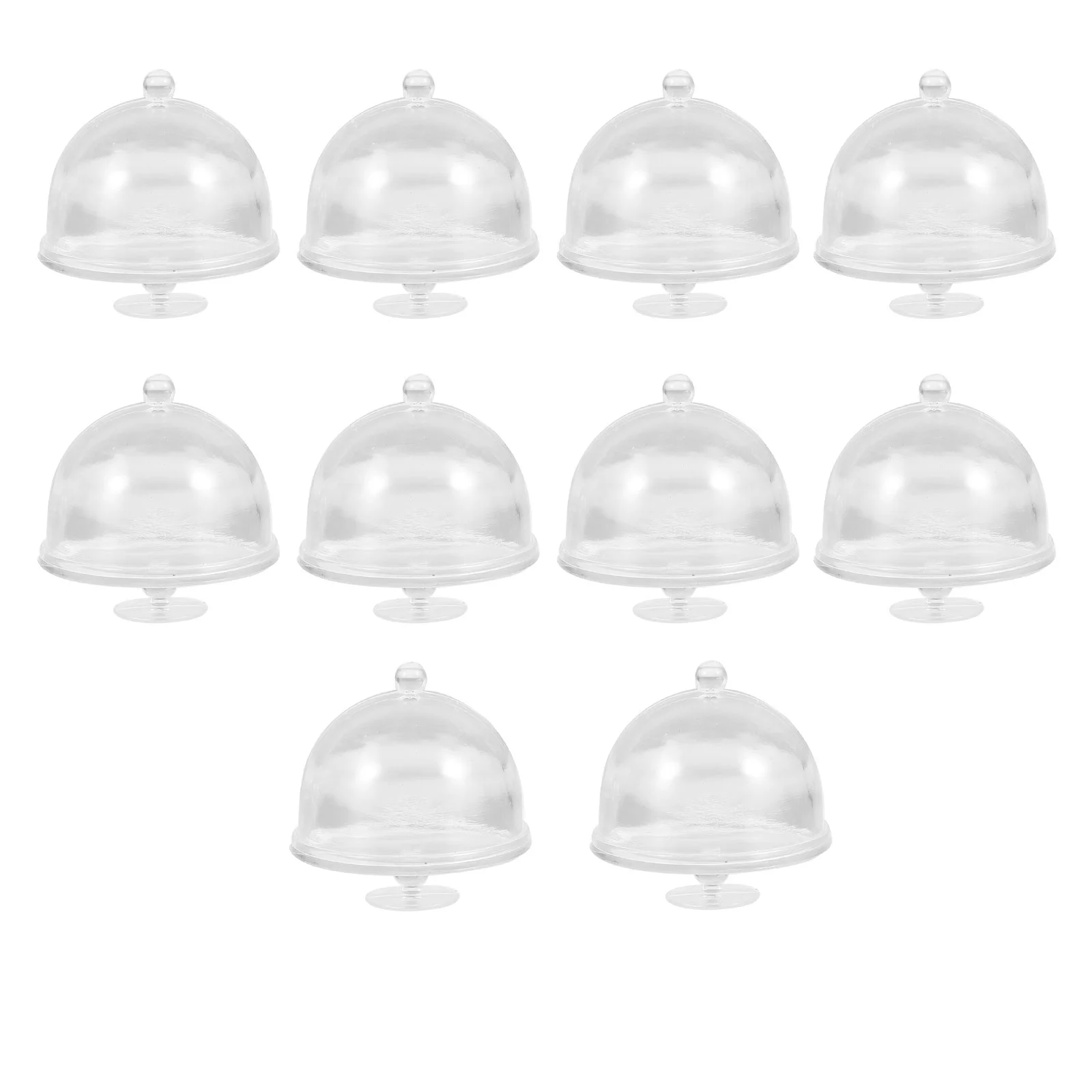 

10 Pcs Buffet Stand Cupcake Tower Lid Display Dome Transparent Holder Butter Mini Plate Cover