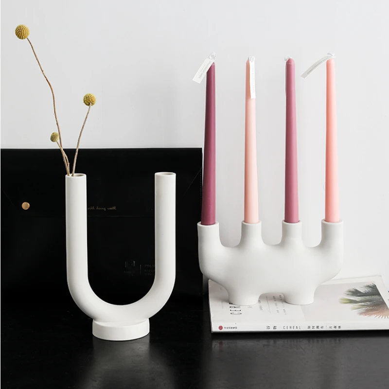 

Glass Candle Holder Nordic Style Home Decoration Dining Table Decor Candle Holder Candelabros Para Velas Decorative Items WZ50CH