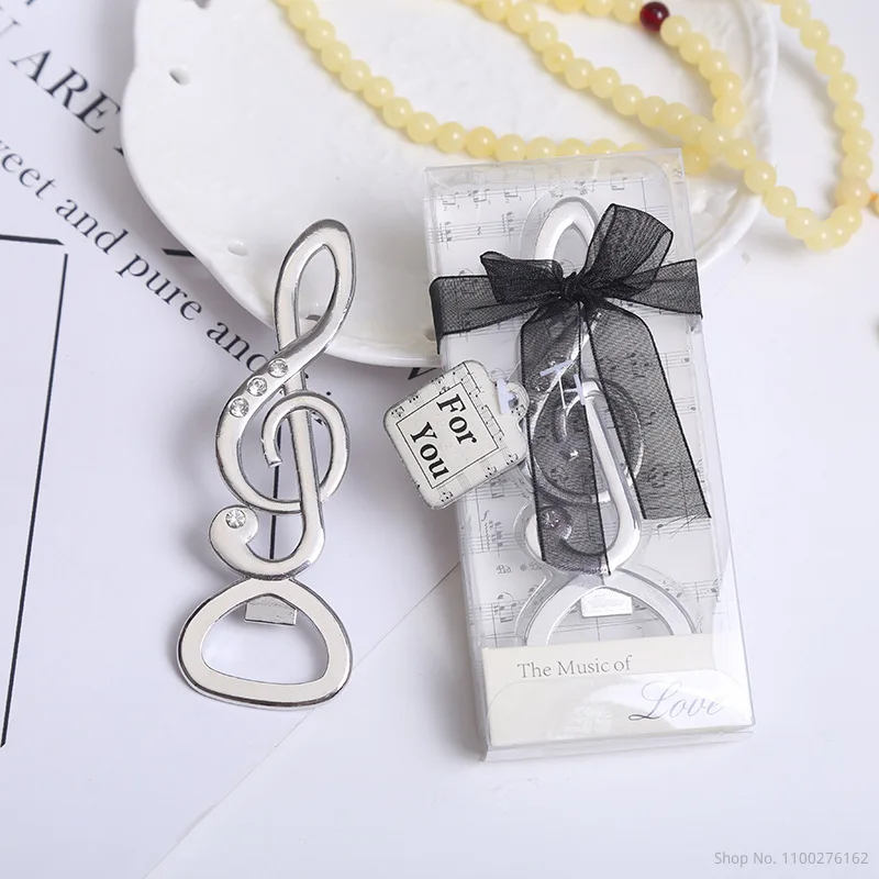 

10pcs "The Music of LOVE" Symphony Musical Note Diamond Bottle Opener Wedding Favors Bridal Shower Party Gifts