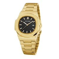 pintime wholesale new men fashion casual dress watch frosted case quartz gold watches luxury pp design men sport wristwatch gift