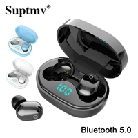 j15 wireless earphones tws ipx5 waterproof with led digital display auto pairing earset music stereo mini bluetooth earbuds