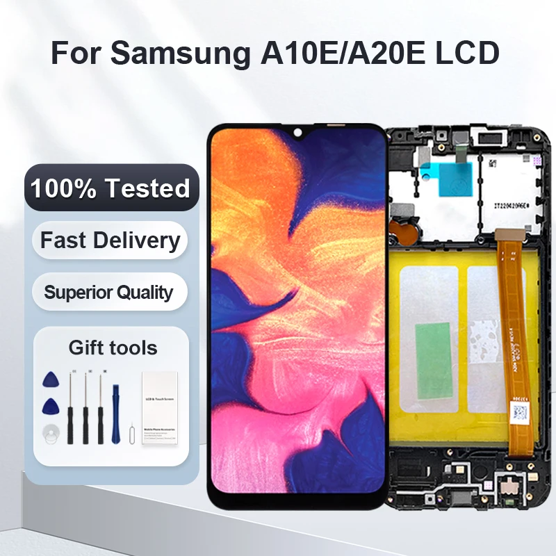 

1pcs Wholesale A10E Screen For Samsung Galaxy A20E LCD Touch Digitizer Replacement A102 Display A202 Assembly With Frame
