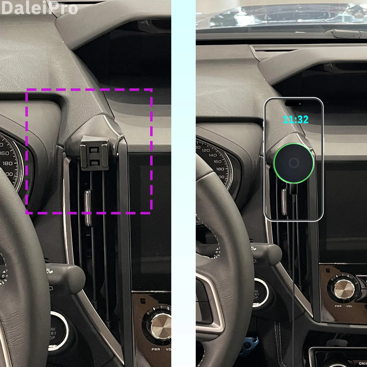 Фото Предназначен для Subaru Forester 2019-2023 2024, держатель для телефона, автомобильное магнитное крепление, умное датчик, беспроводная зарядка, выход одним касанием Qi №2