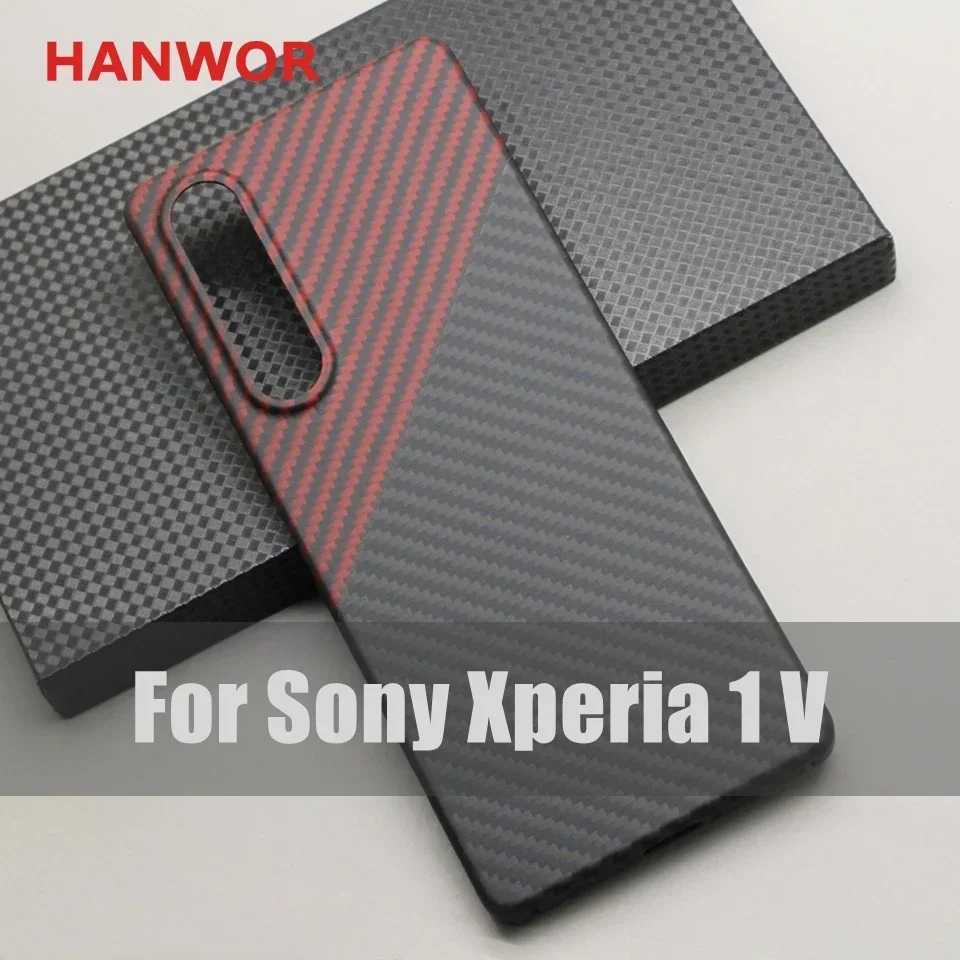 Защитный чехол HANWOR из углеродного волокна для Sony Xperia 1 V 5G ультратонкие чехлы с