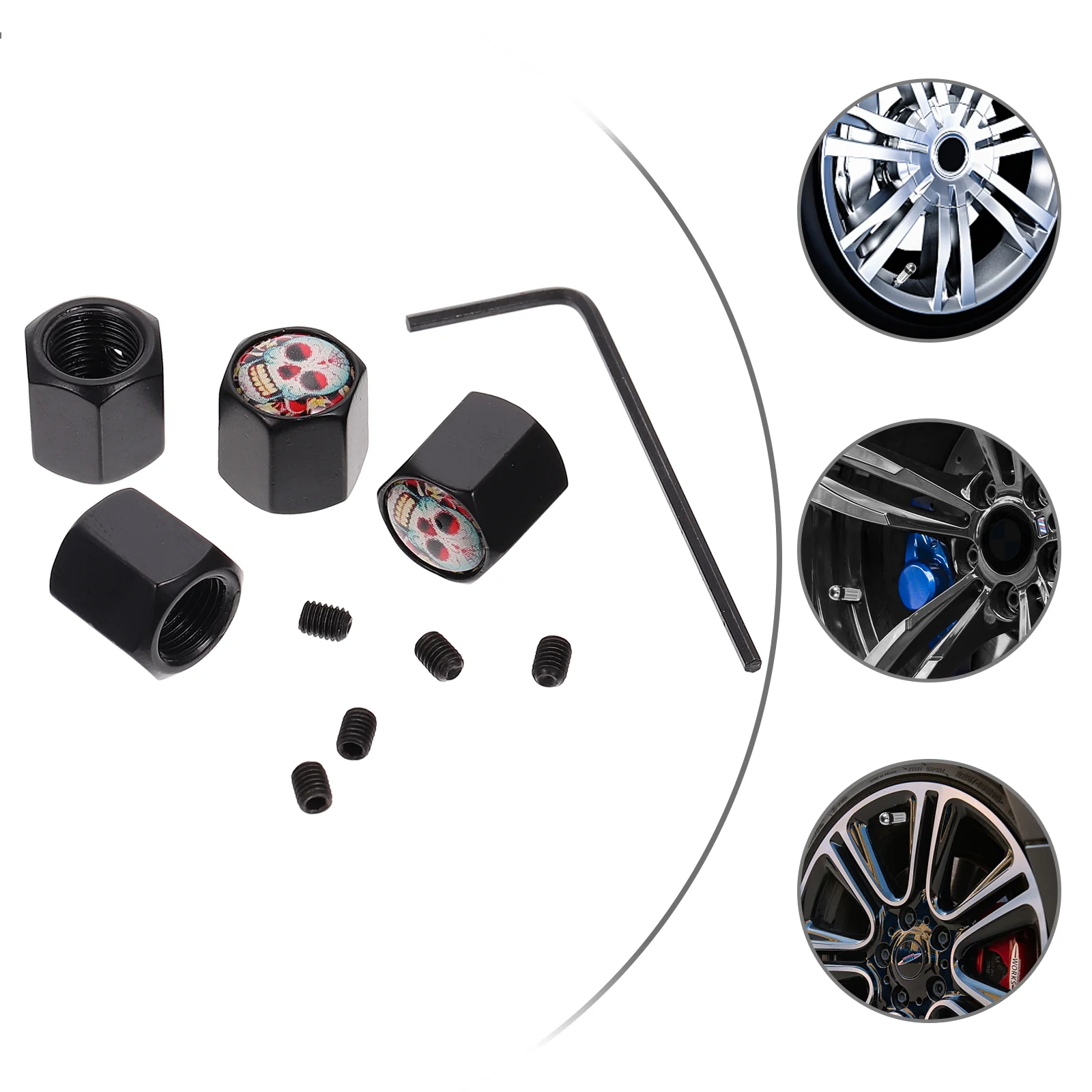 Противоугонная крышка для рта забавные колпачки клапанов колеса пыль