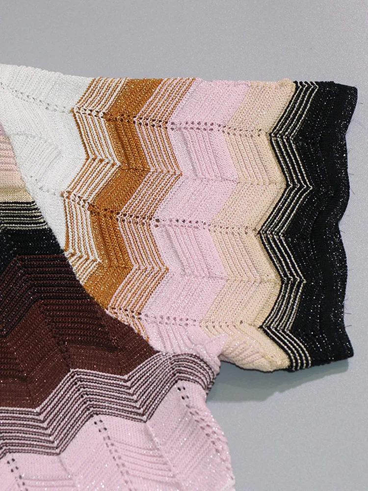 Micosoni итальянский стиль Новинка лета 2022 великолепные цветные полосатые вязаные