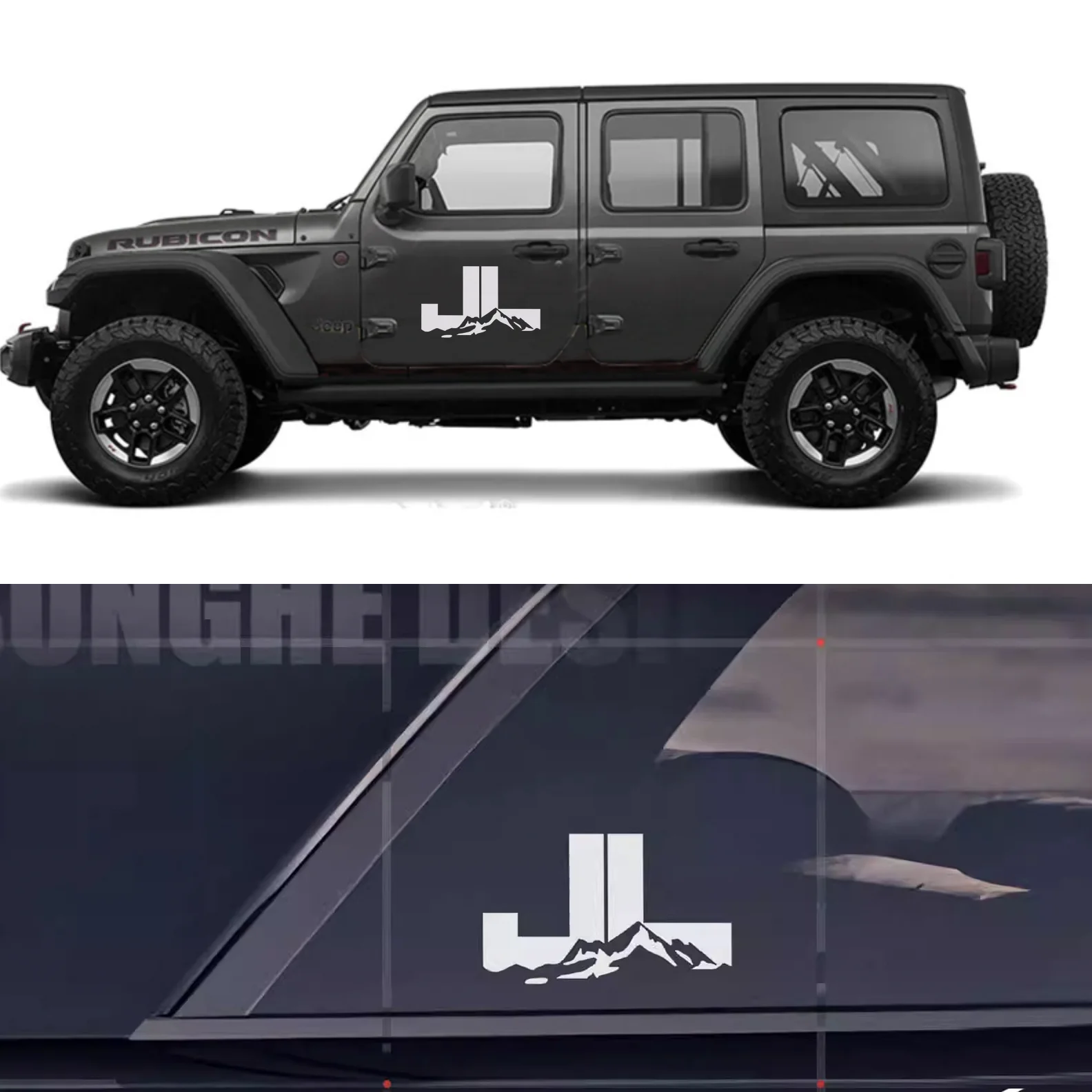 Виниловая наклейка на боковое окно Jeep Wrangler JL JK 2007-2020