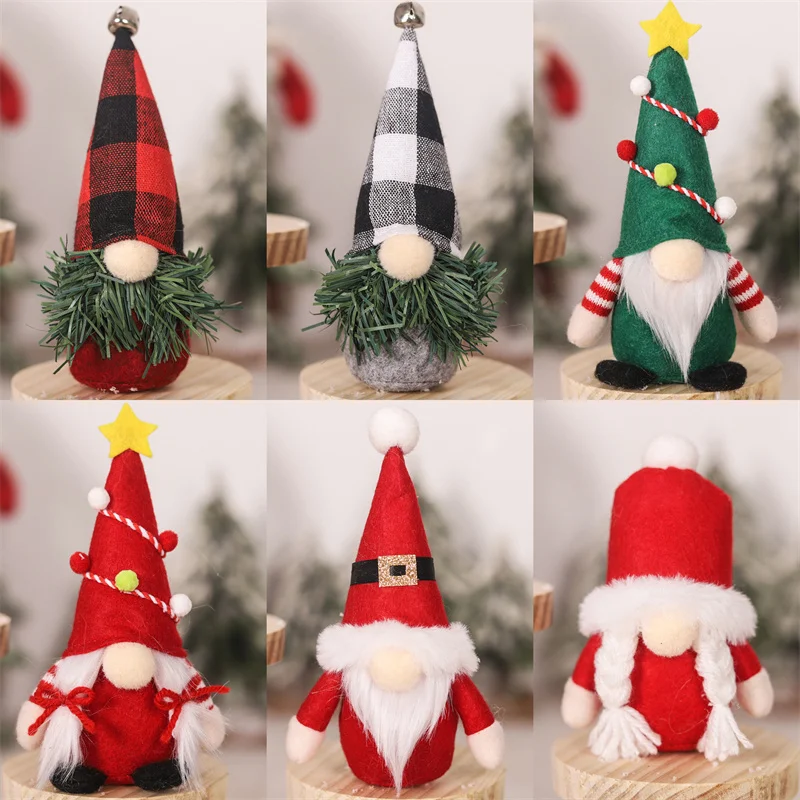 1Pcs Faceless Doll Knitted Hat Gnome Xmas Merry Christmas Decorations For Home Dwarf Rudolph New Year Gifts