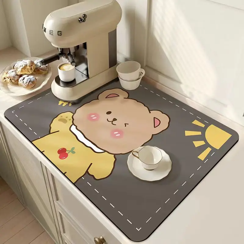 

New Kitchen Absorbent Mat Placemats Table Mats Diatom Mud Waterproof Insulation Insulation Non-slip Placemats Drain Plate