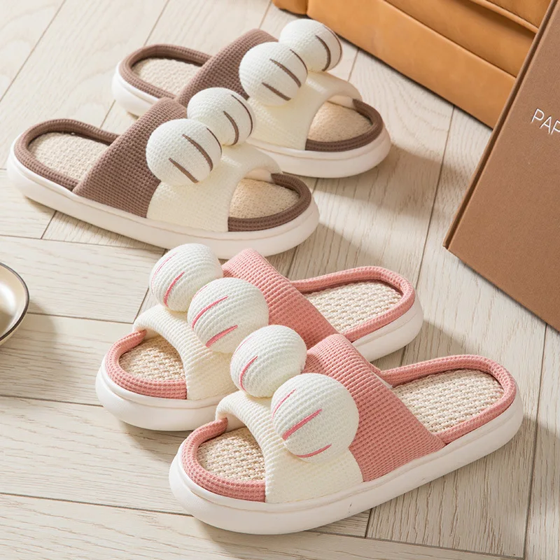 

Fashion New Women Indoor Slippers Cute Rabbit Autumn Home Thick-soled Shoes Couple Slippers Non-slip Casual Sandals