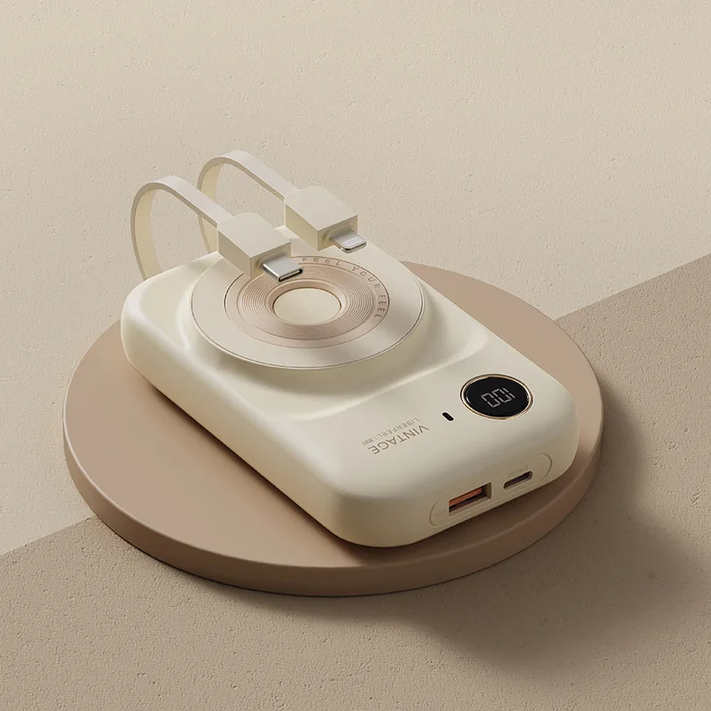 

Wireless Mobile Phone Magnetic Charging Treasure 10000 MAh USB with Two-wire Fast Charging for Apple Charging Treasure