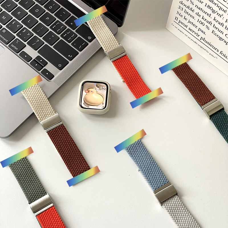 

Braided Loop Strap for Apple Watch Band 49mm 45mm 44mm 42mm 41mm 40mm 38mm Elastic Bracelet for iWatch series 8 7 se 6 5 4 Ultra