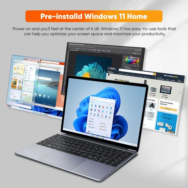 CHUWI HeroBook Pro 14.1" FHD Display Intel Celeron N4020 Dual-core 6GB RAM 128GB ROM Windows 11 Laptop with Full Size Keyboard 4