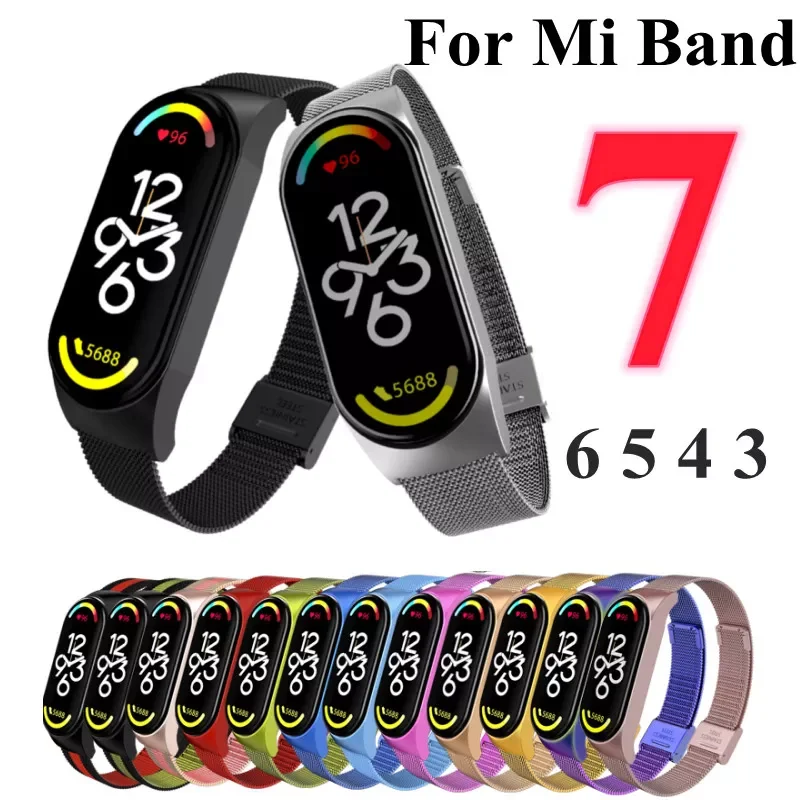 

Strap For Xiaomi Mi Band 7 6 5 4 3 Wrist Metal Bracelet Screwless Stainless Steel MIband for Mi Band 7 6 4 3 5 Strap Wristbands