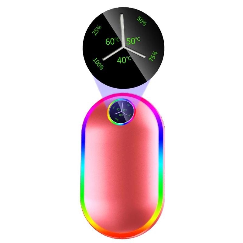 10000 мАч USB перезаряжаемая электрическая грелка для рук зимняя двухсторонняя