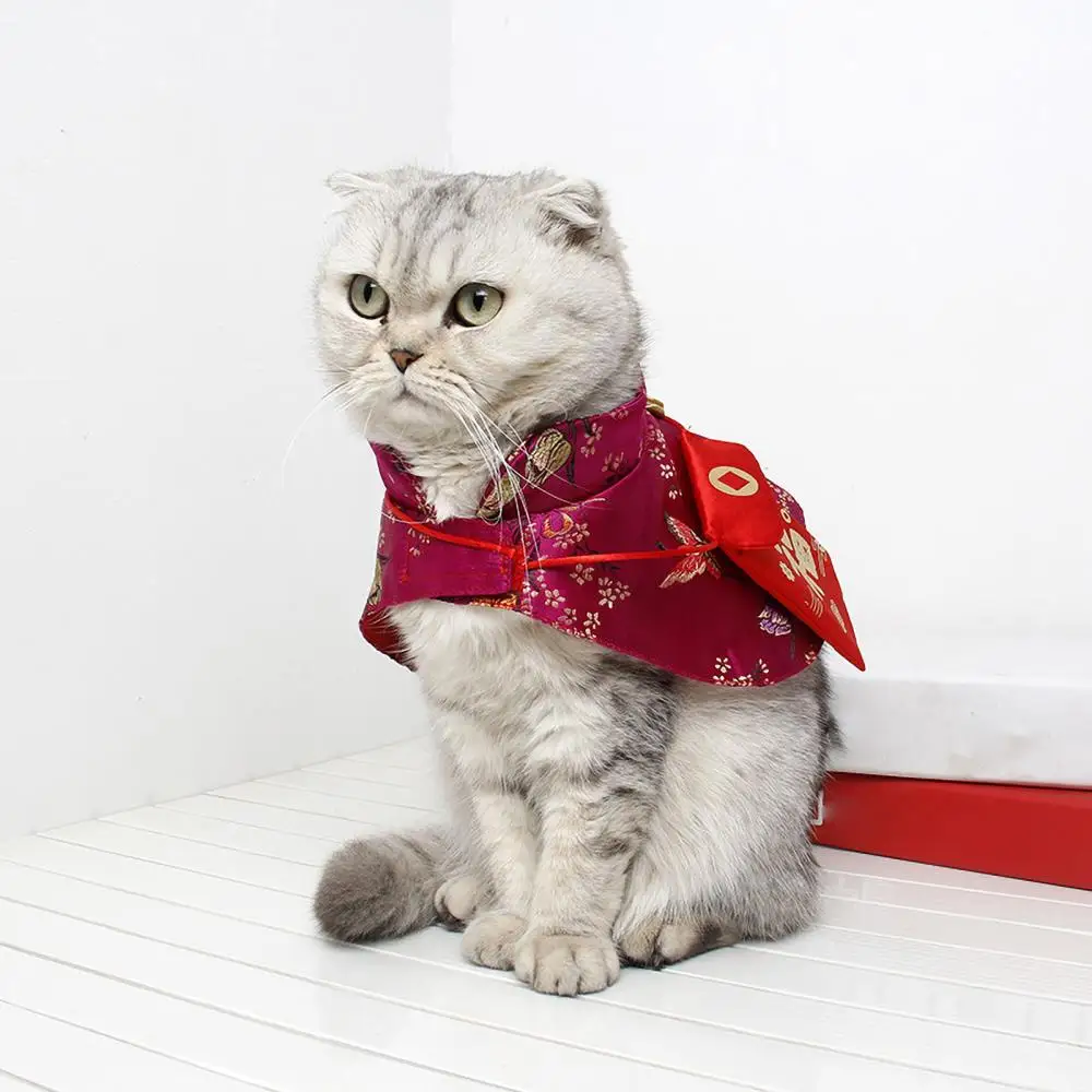 Осенне-зимний Тренч для кошек новогодний стиль накидка щенков акриловый костюм