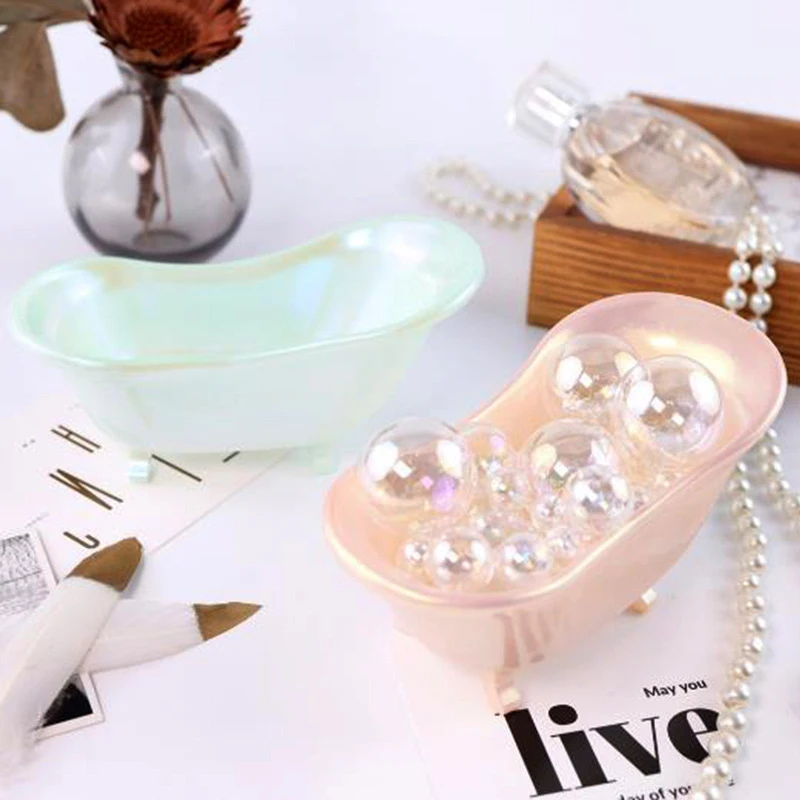 

DIY Crystal Lovely Exquisite Epoxy Resin Mold Bathtub Soap Box Storage Box Tray Mirror Silicone Mold Home Bathroom Decoration