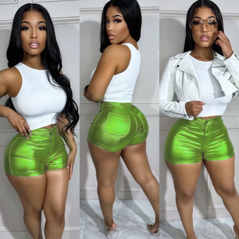 Sexy Candy Color Women Summer Shorts Streetwear