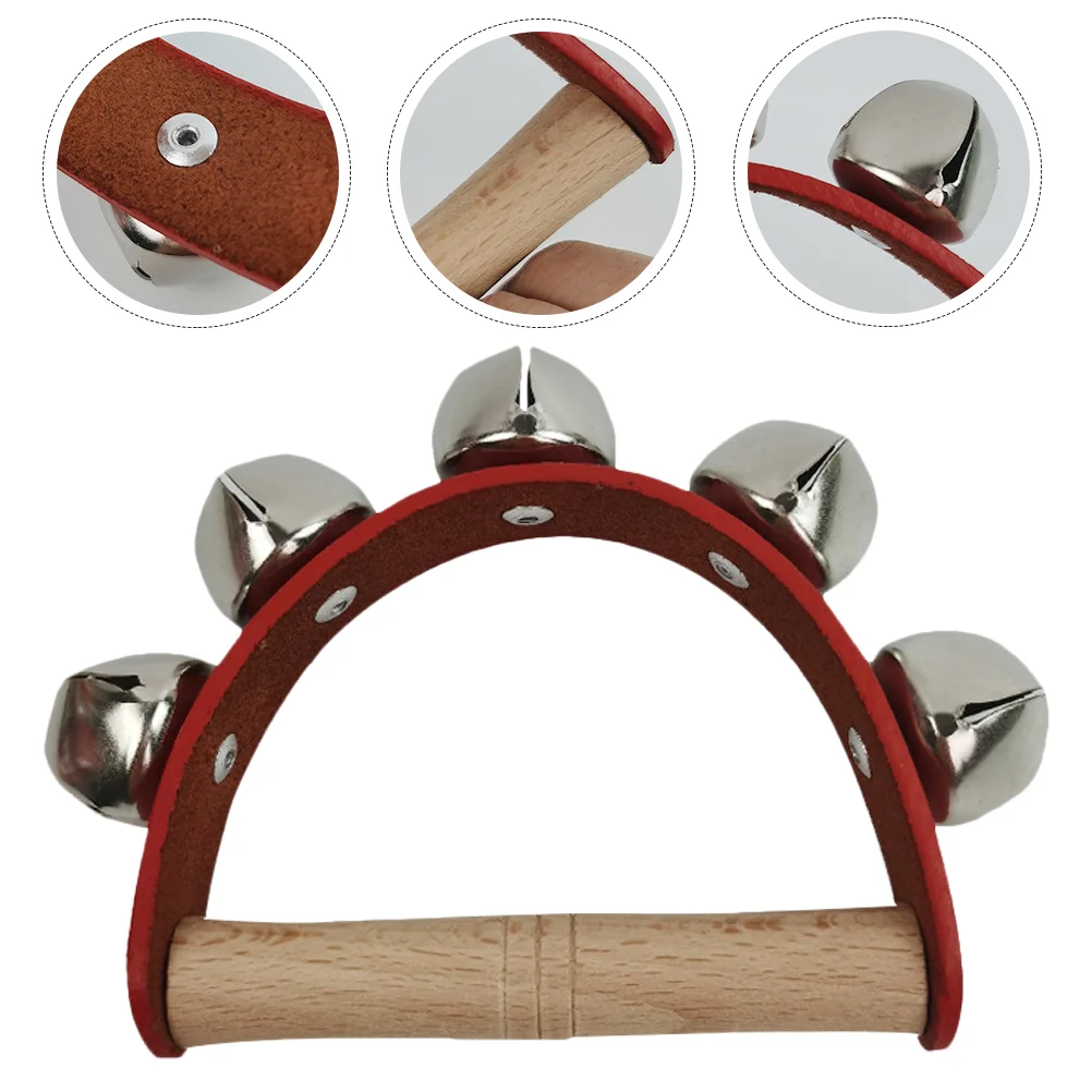 Ручной ударный инструмент с пятью колокольчиками деревянный колокольчик