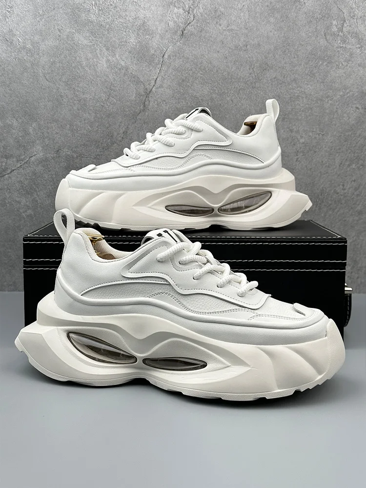 Мужские туфли для папы на воздушной подушке осень-зима 2024 новая кожаная