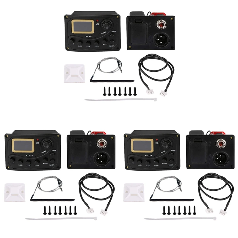 3X Акустическая гитара звукосниматель тюнер 5-полосный эквалайзер предусилитель