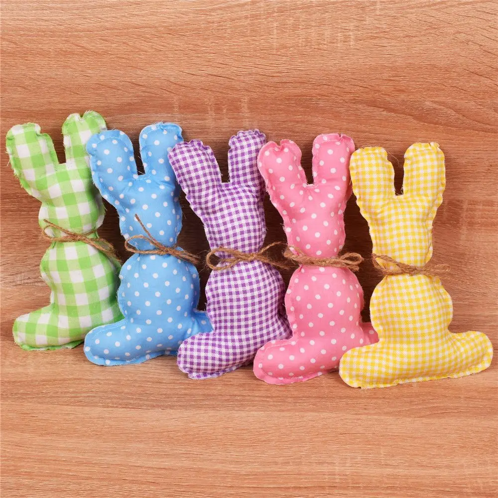 

Party Supply Handcraft Home Decoration Kids Gifts Happy Easter Easter Ornament Plaid Bunny Toy Fabric Rabbit