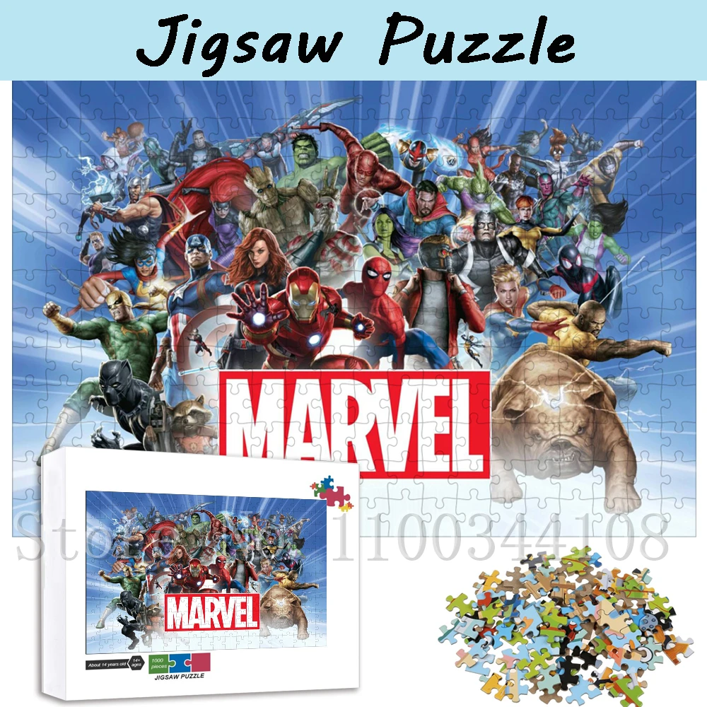

Пазлы-Супергерои Marvel, 1000 шт., искусственные игрушки, паук, Халк, пазлы для мальчиков, новогодние подарки
