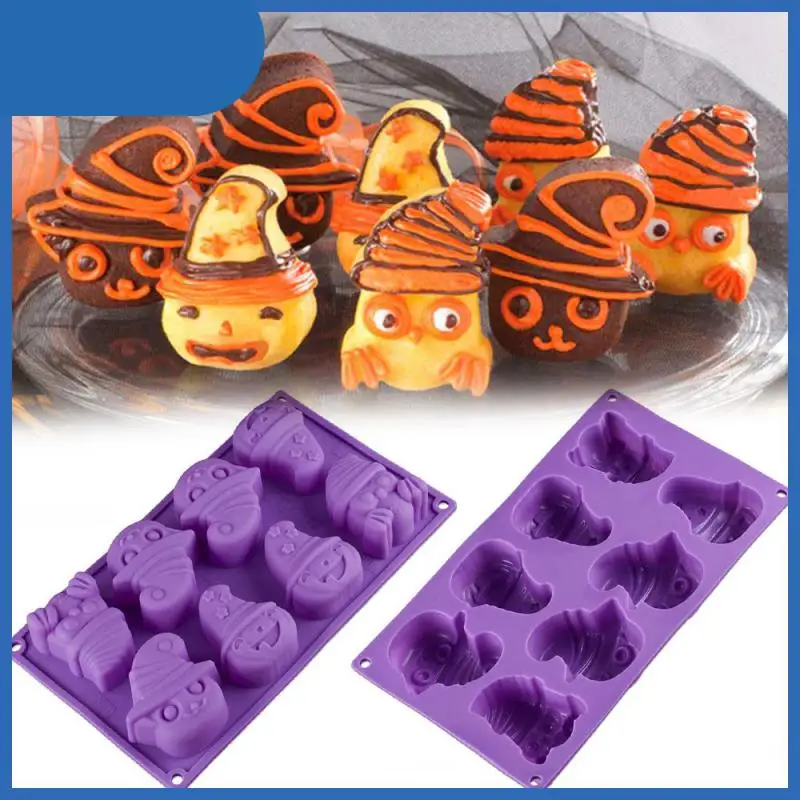 

8 Even Pumpkin Owl Silicone Mold For Chocolate Baking Dome Cake Pastry Bakeware Candy Pudding Jellyshape Cake Decoration DIY