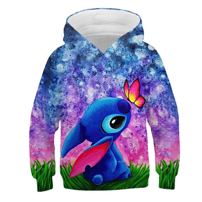 

Cartoon Anime Graphic Stitch Hoodies Boys Girls Print Hoodies 1-14 Years Children Clothes Long Sleeve Sweatshirt Dropshipping