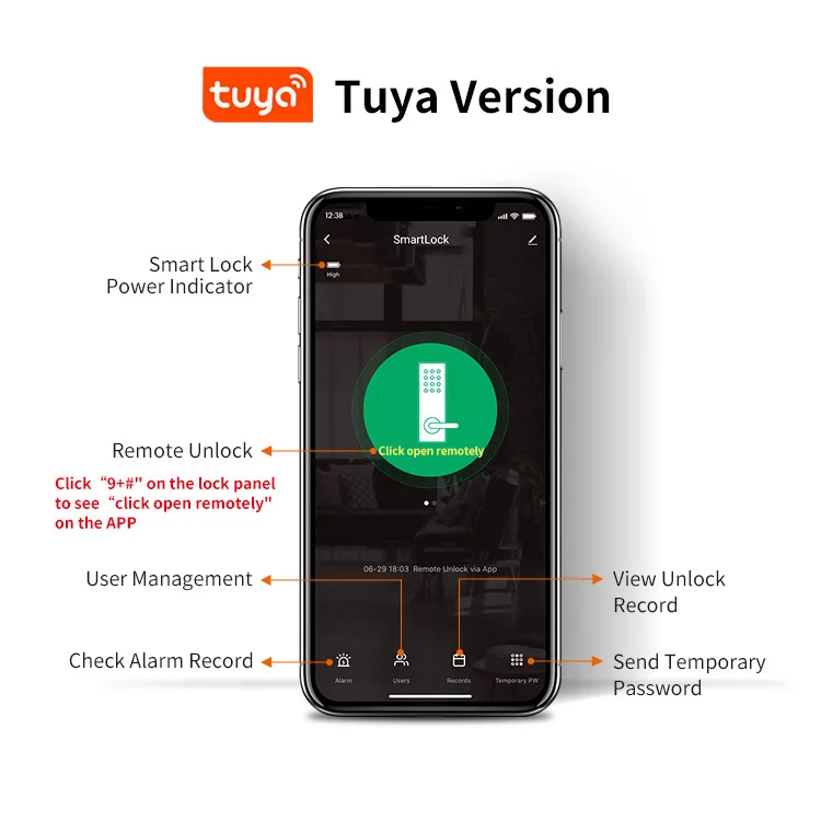 Kingku Smart Door Handle with Fingerprint Password Remotely Unlock，Digital Lock Tuya App，Keyless Entry for Interior Doors |