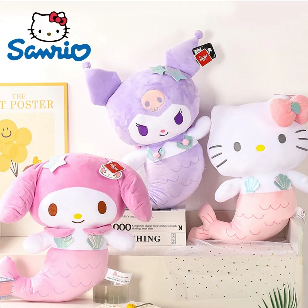 

Original Kawaii Sanrio Hello Kitty My Melody Dressed Mermaid New Kuromi Plush Doll Children Birthday Christmas Gift