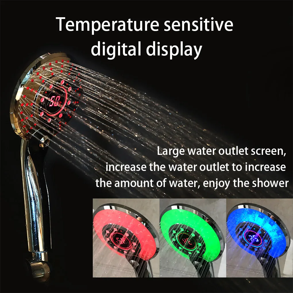 

RecabLeght LED Shower Head Handheld Pressurized Temperature Controlled Glowing Shower Sprayer Bathing Sprinkler