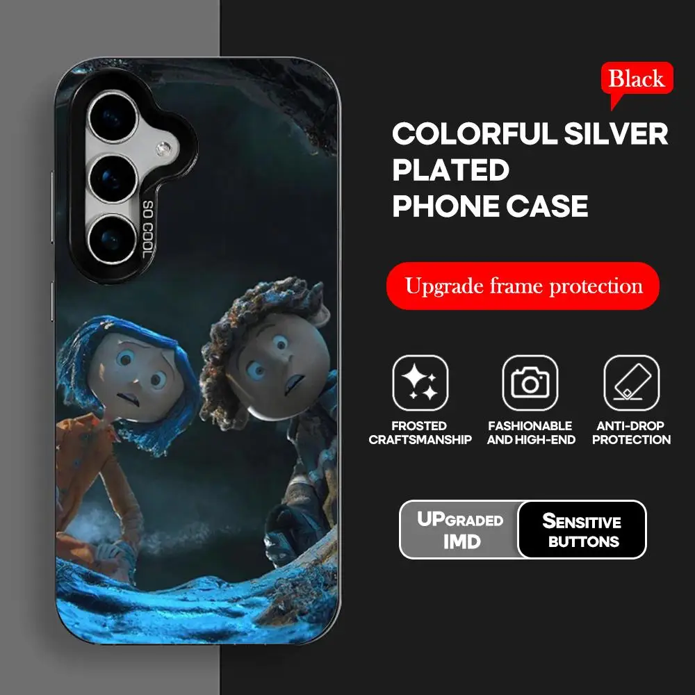 Модный чехол для телефона с фильмом C-coraline IMD цветной серебряный Samsung Galaxy S25 S24 S23 S22