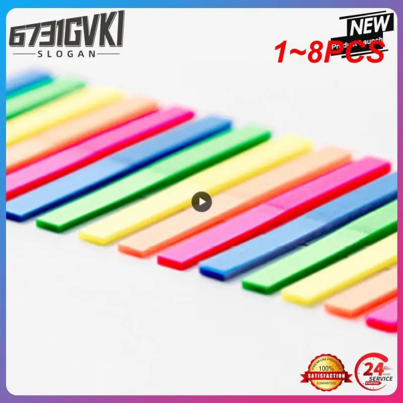 

1~8PCS Color Stickers Transparent Fluorescent Flags Very Thin Strip Index Sticker Writable Color Transparent Post