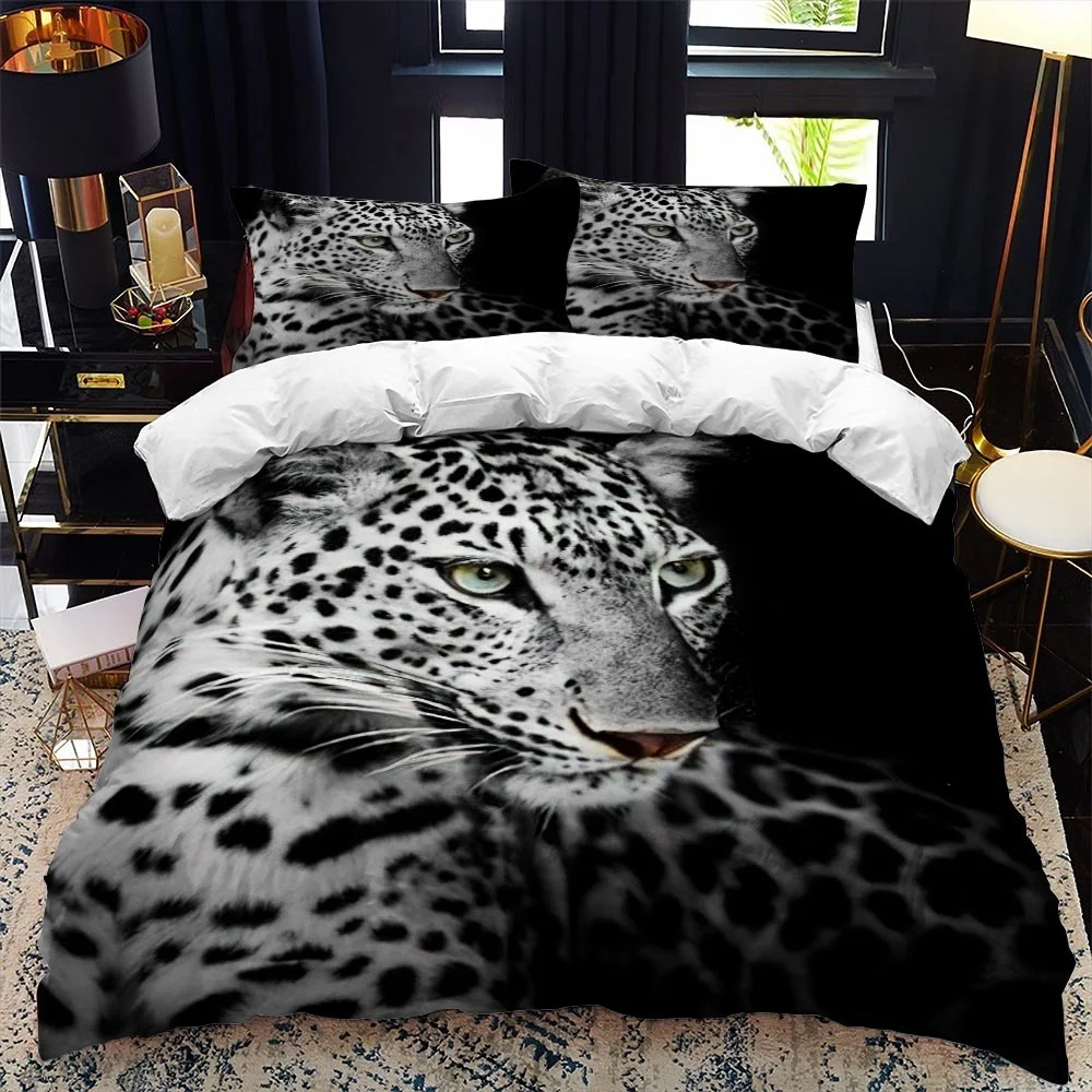 

Bedding Set 3d Duvet Cover Sets Luxury Fashion Modern Animal Leopard Kids Gift Comforter Twin Queen King Single Size