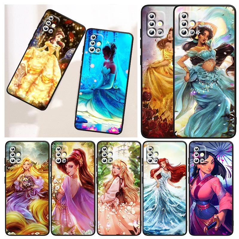 

Disney Princess Art Style For Samsung Galaxy A91 A81 A71 A51 5G UW A03 A01 A21 A11 A41 A31 A21S Core Black Capa Phone Case