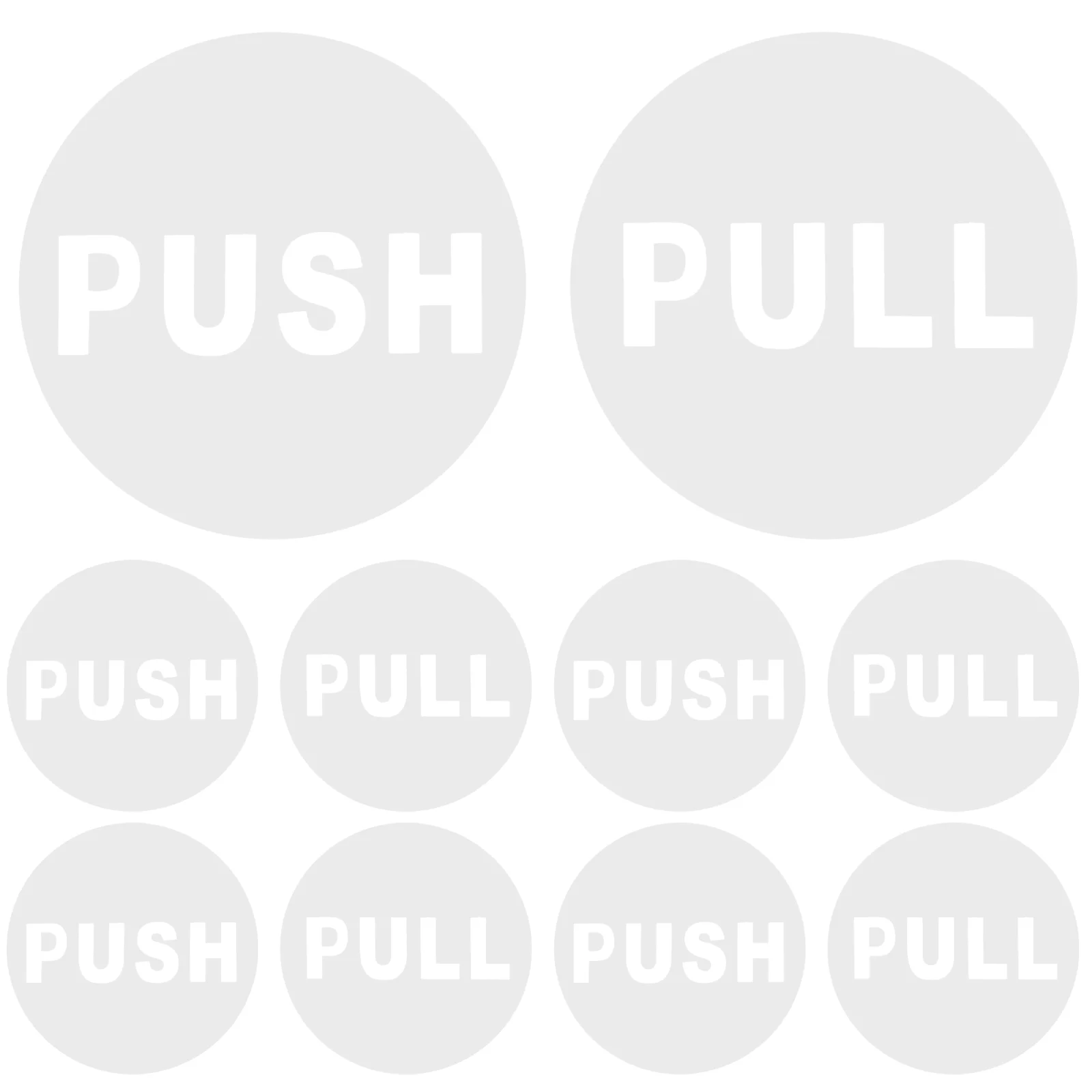 

Door Sign Push Stickers Sticker Signs Shop Other Use Please Window Open Office Doors Removable Decal Business Round Resistant