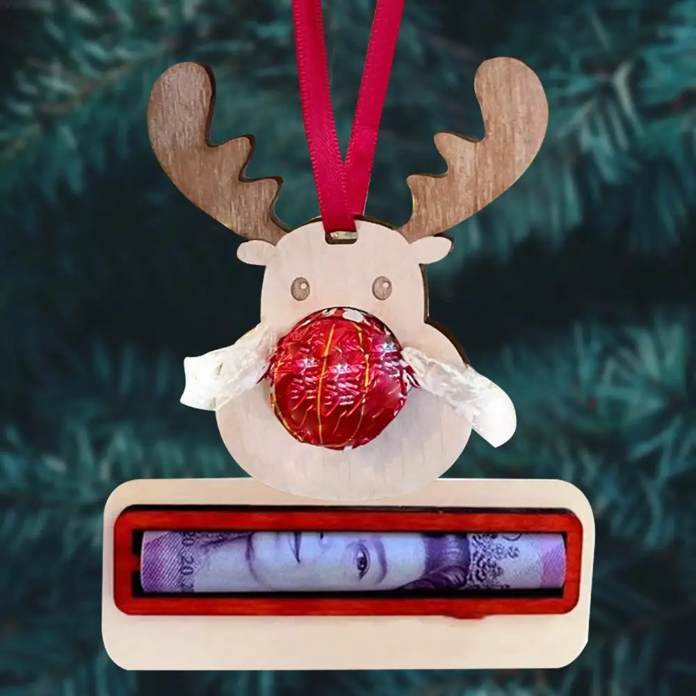 

Рождественский бумажник для денег, креативные Подвески в виде рождественской елки, украшение, уникальный красный конверт, держатель для ка...