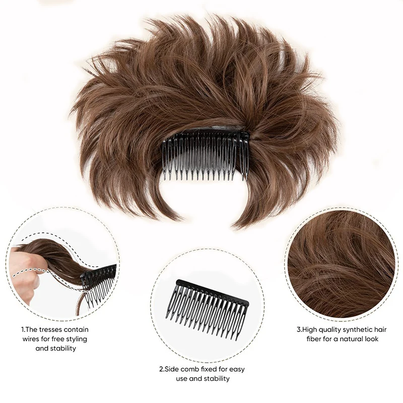 Грязный пучок волос боковая расческа заколка в волосы для женщин короткие